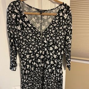 Express 3/4 Sleeve Fit & Flare Dress